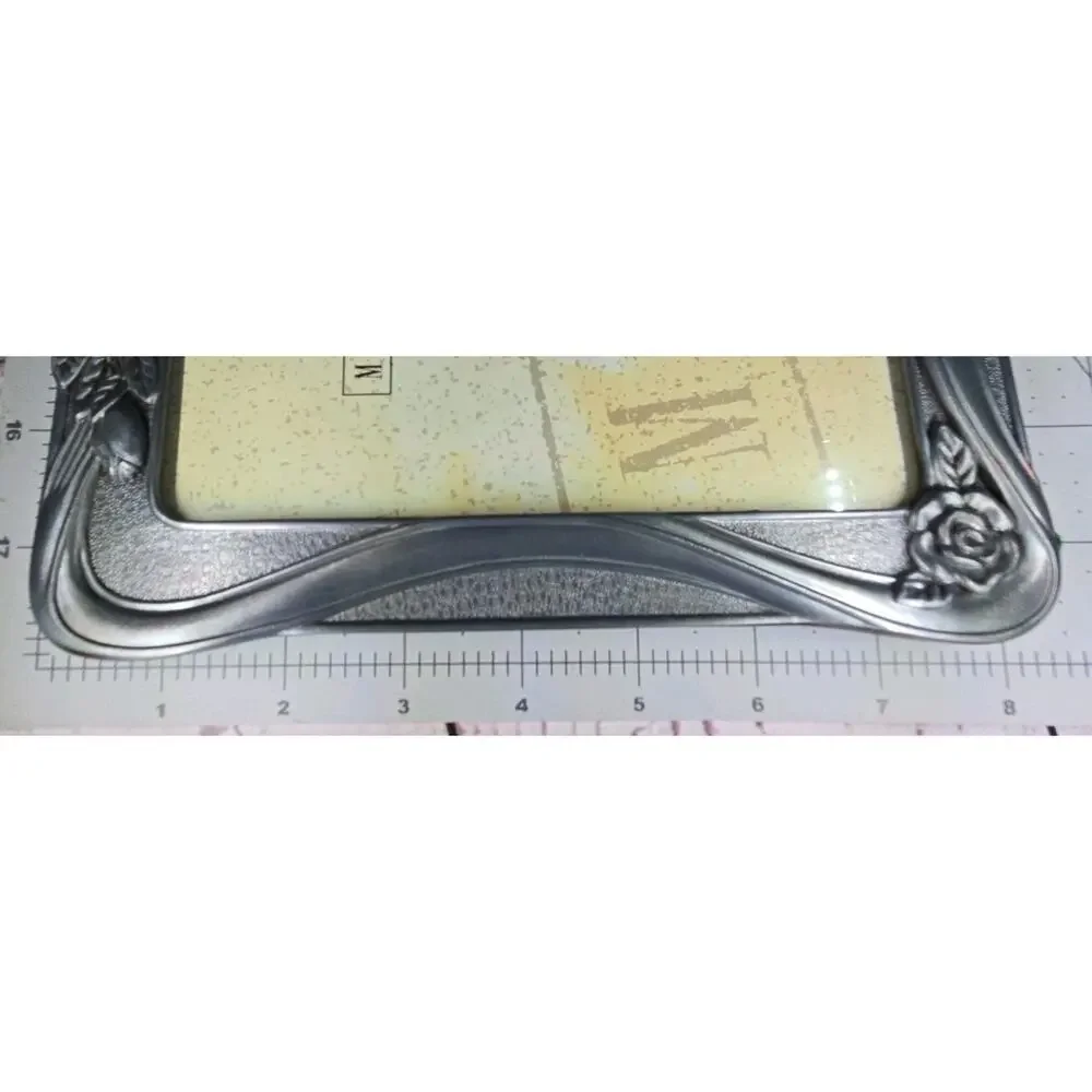 Melannco Pewter Look Ornate Roses And Ribbon Picture Frame 5 x 7 Set Of 2